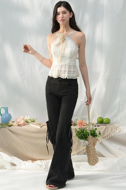 Lace-Trimmed Summer Pants