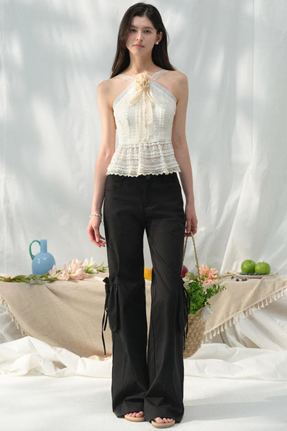 Lace-Trimmed Summer Pants