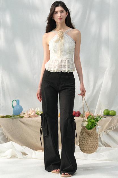 Lace-Trimmed Summer Pants