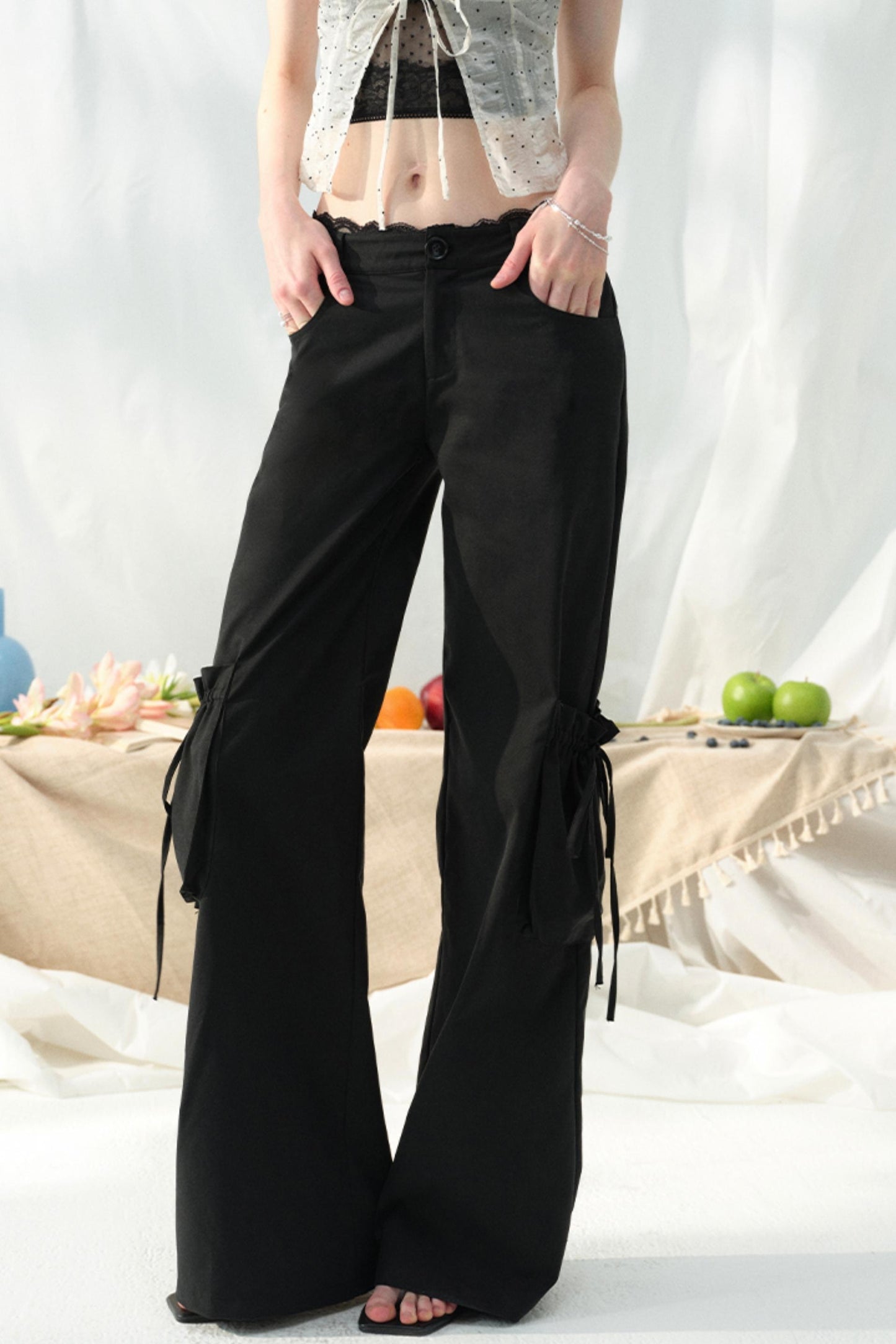 Lace-Trimmed Summer Pants