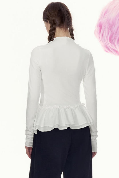 French Stitched Long-Sleeved Top