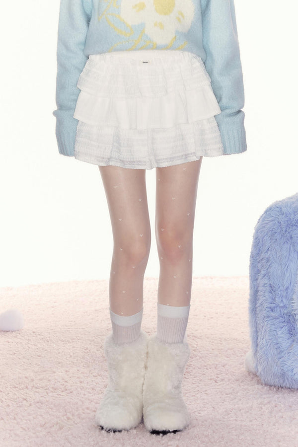 고급 레이스 케이크 스커트 