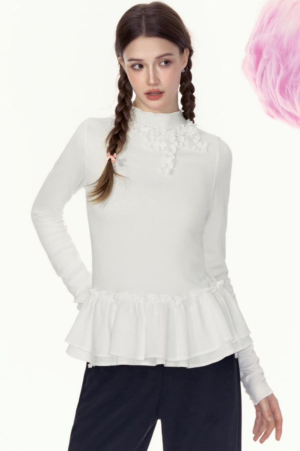 프렌치 스티치 롱슬리브 탑 