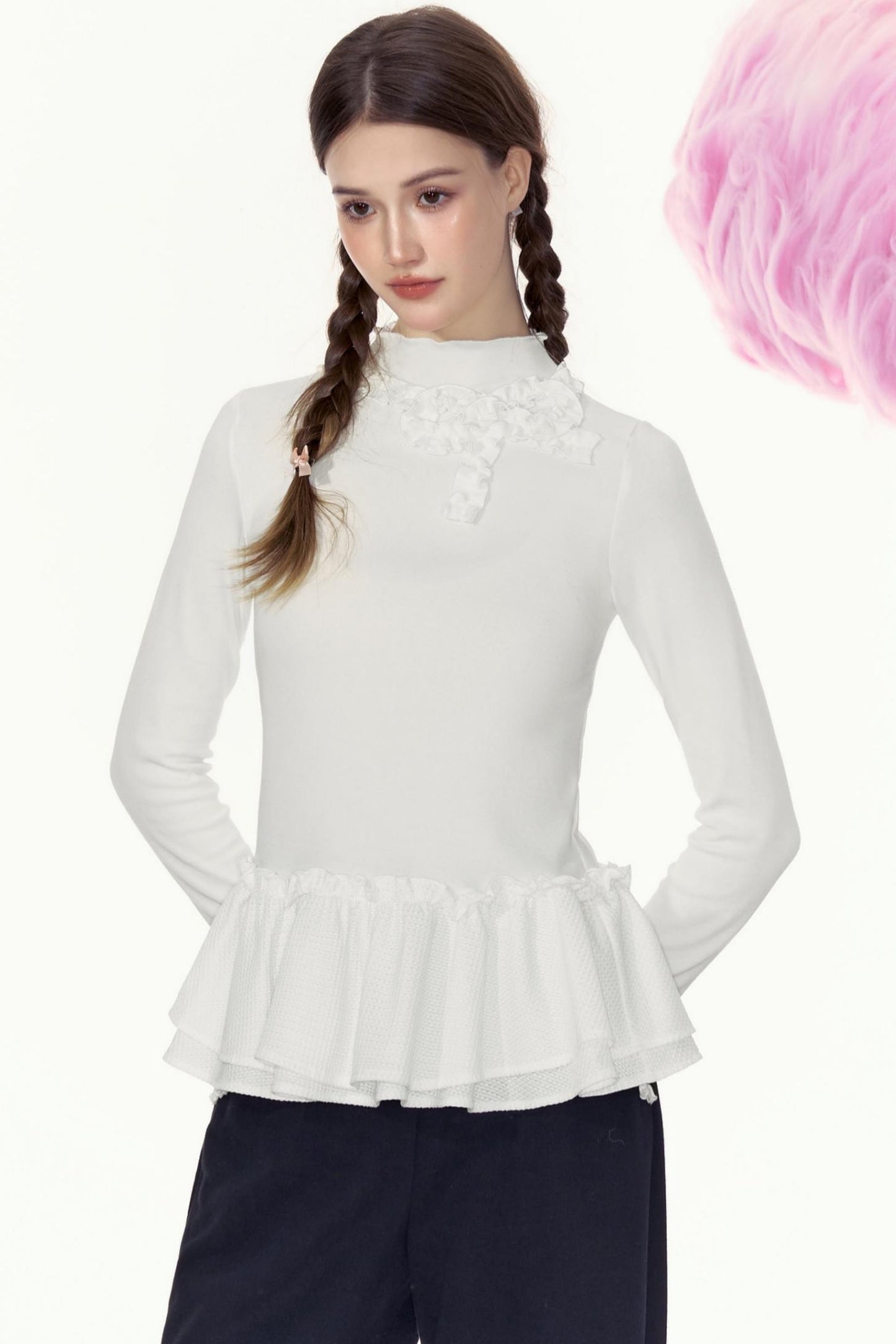 French Stitched Long-Sleeved Top