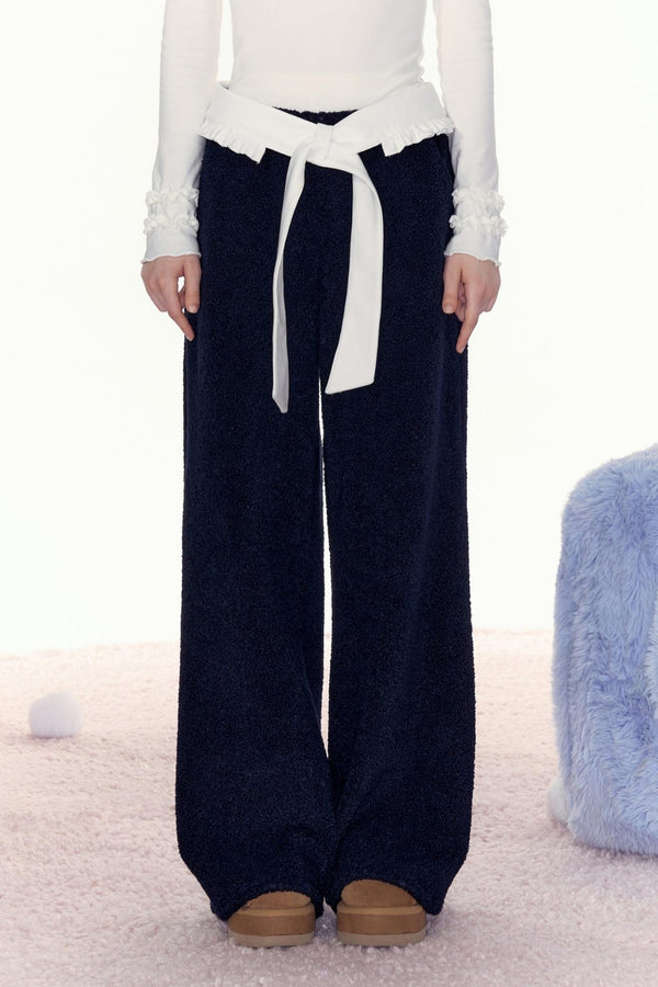 Retro-Fleece Gerade Hosen 