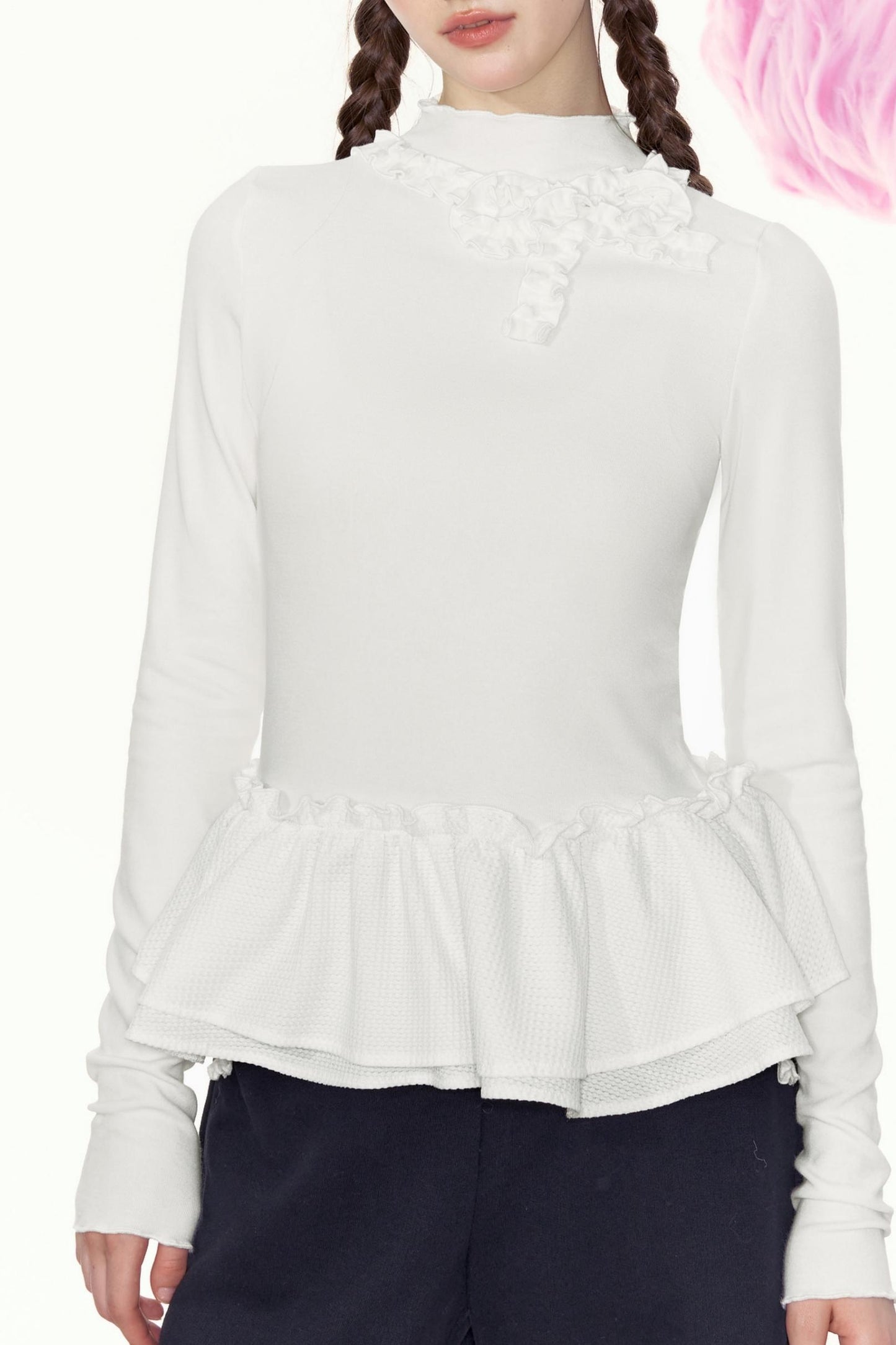 French Stitched Long-Sleeved Top