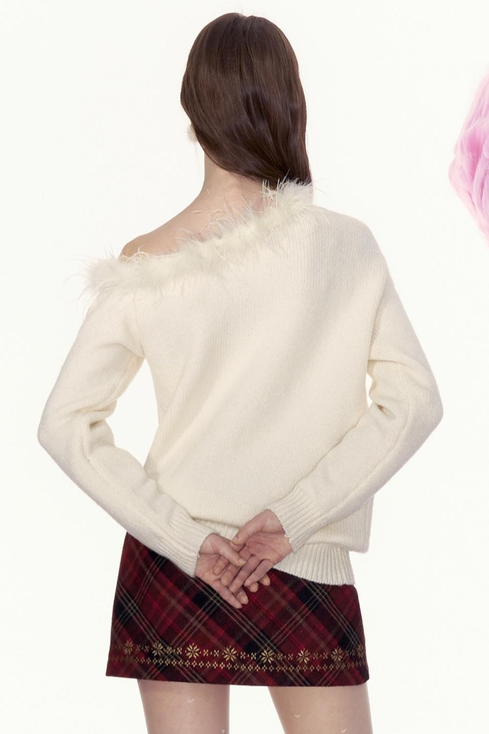 French Fur Collar Sweatshirt 