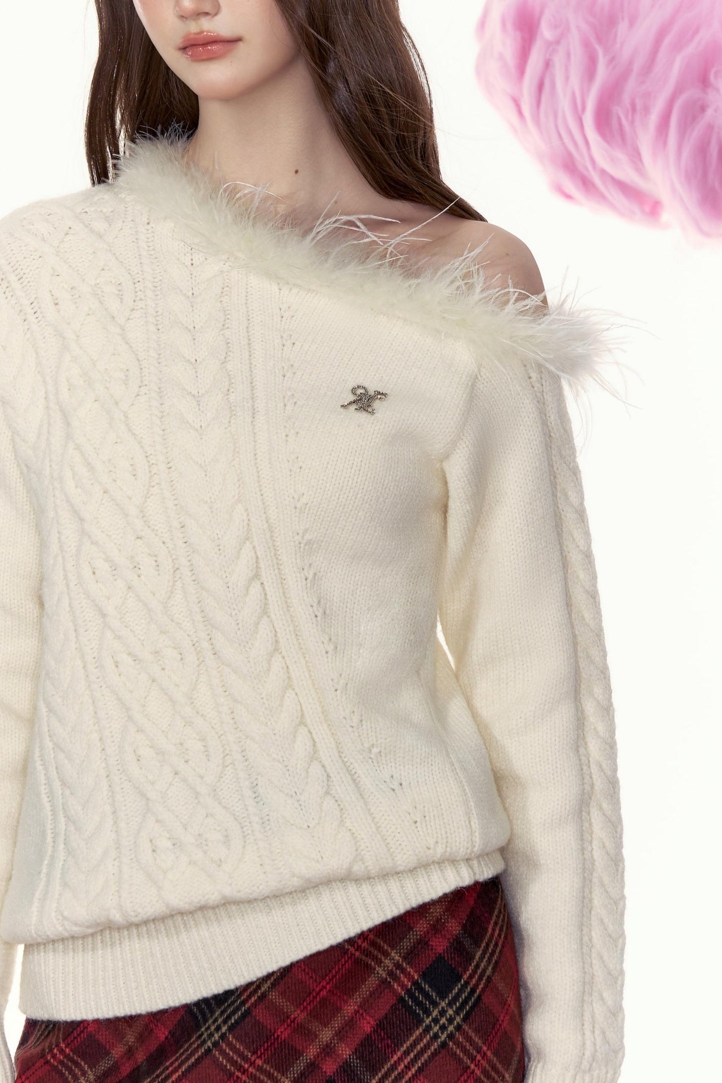 French Fur Collar Sweatshirt 