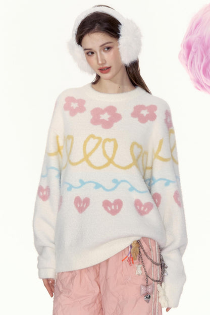 Cute Loose Crewneck Sweater