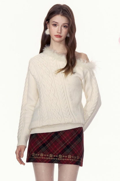 French Fur Collar Sweatshirt 