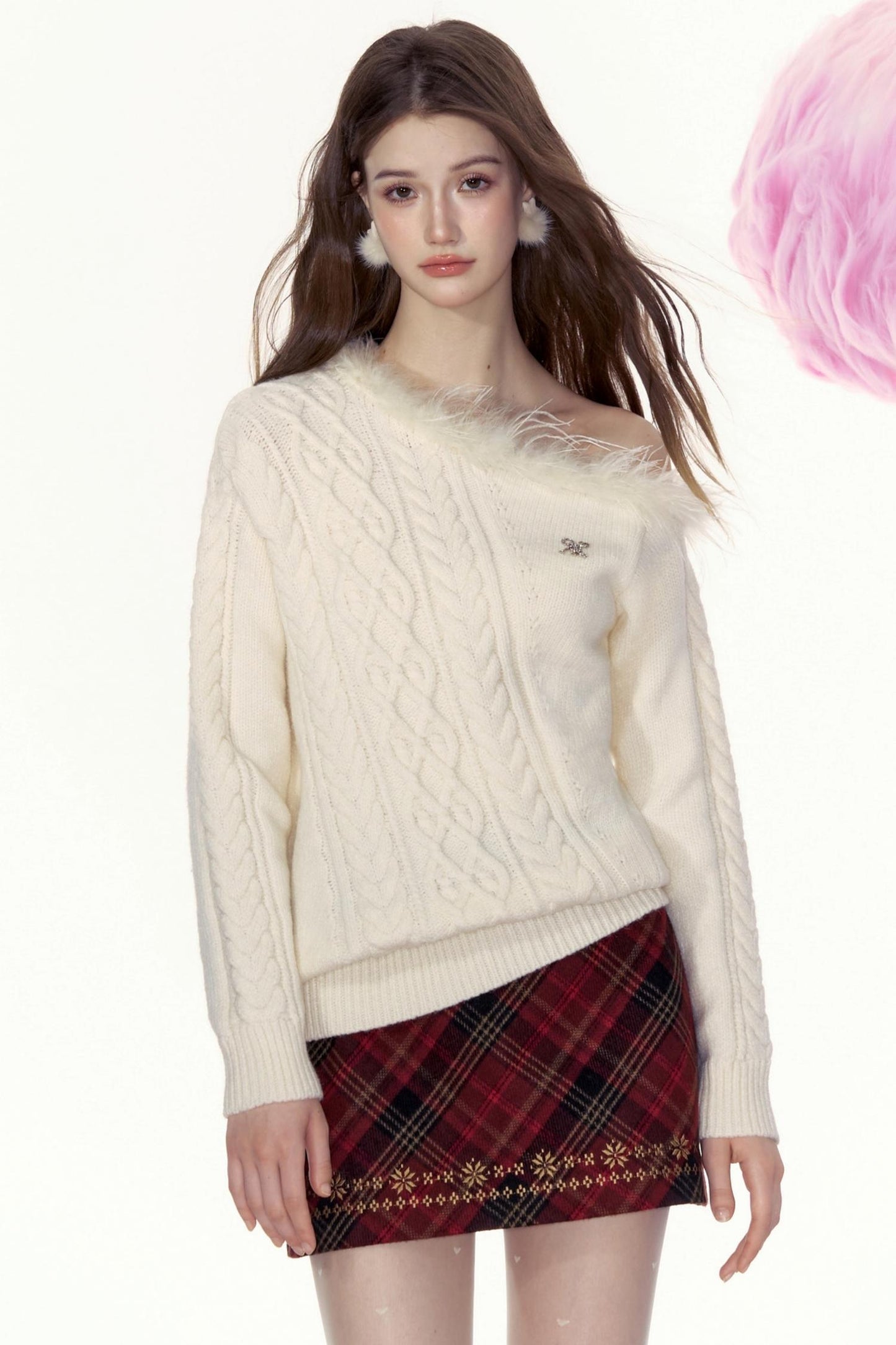 French Fur Collar Sweatshirt 