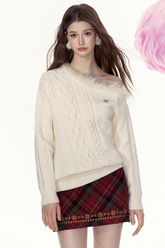 French Fur Collar Sweatshirt