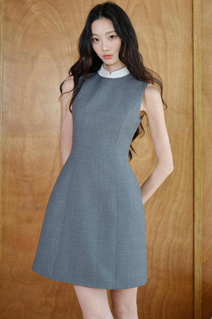 Pure Cotton Sleeveless Mandarin Collar Cropped Vest