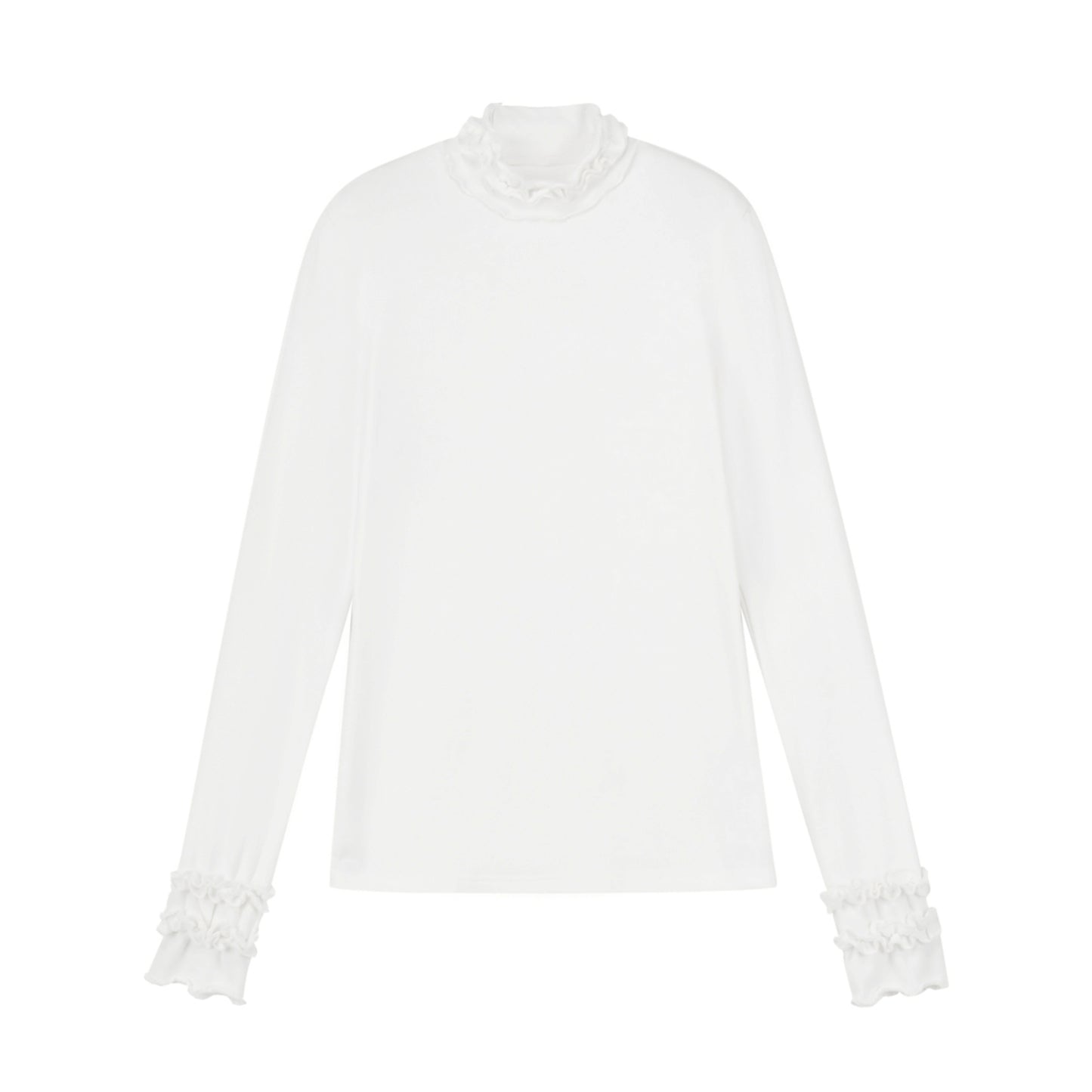 Fitted High-Neck Long-Sleeve Top