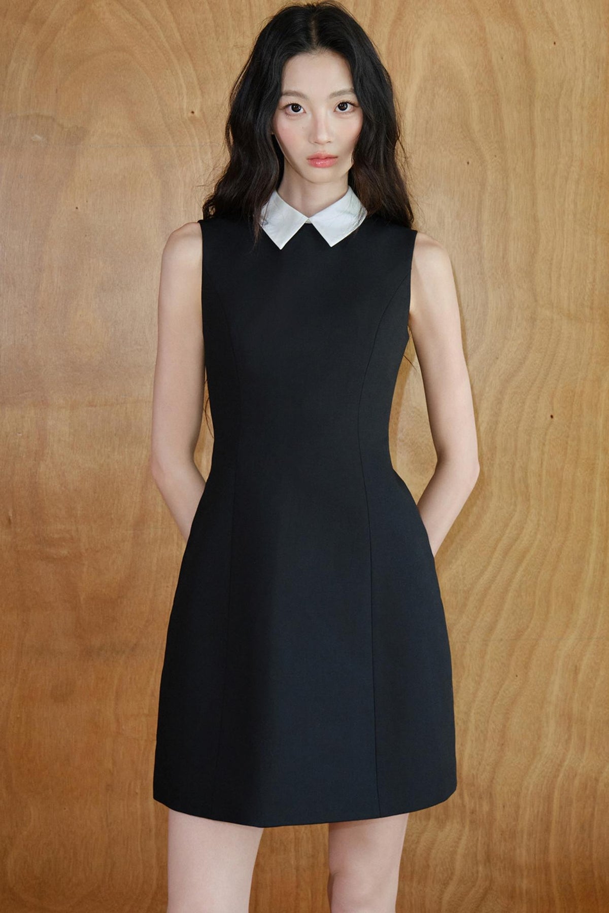 Pure Cotton Sleeveless Mandarin Collar Cropped Vest