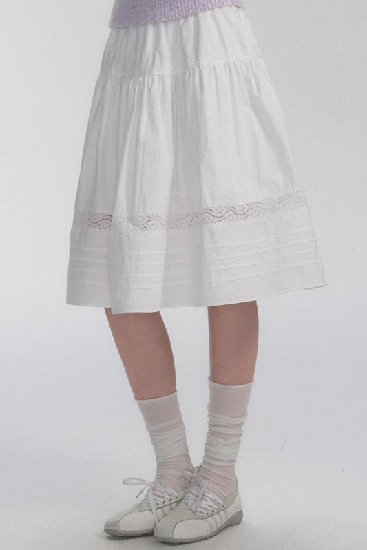 Mid-Length Lace Full Skirt