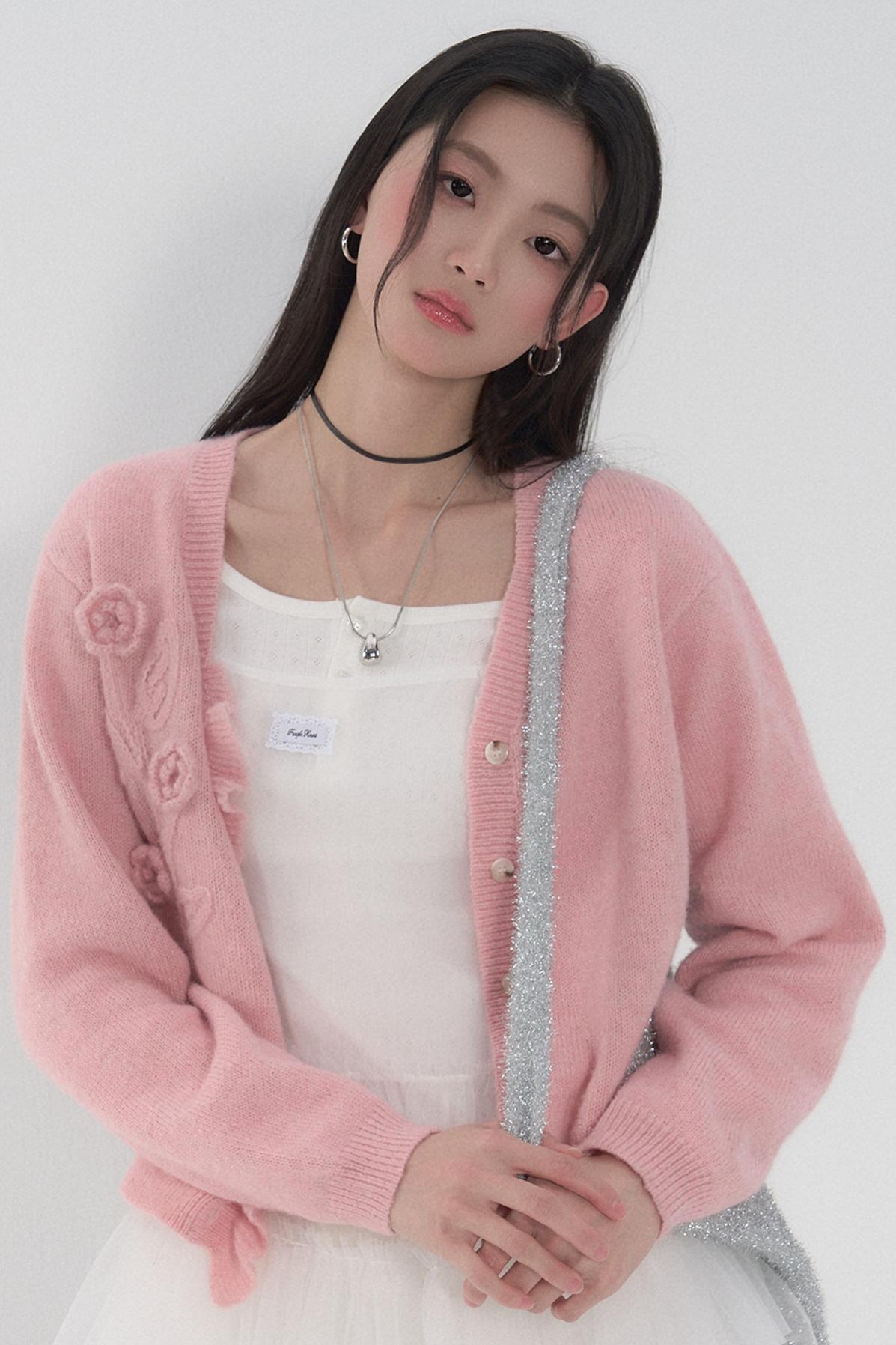 Handgemachte gehäkelte Strickjacke 