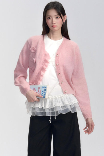 Handgemachte gehäkelte Strickjacke 