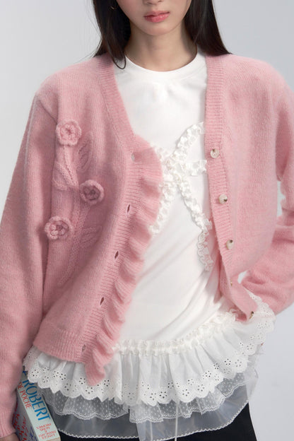 Handgemachte gehäkelte Strickjacke 