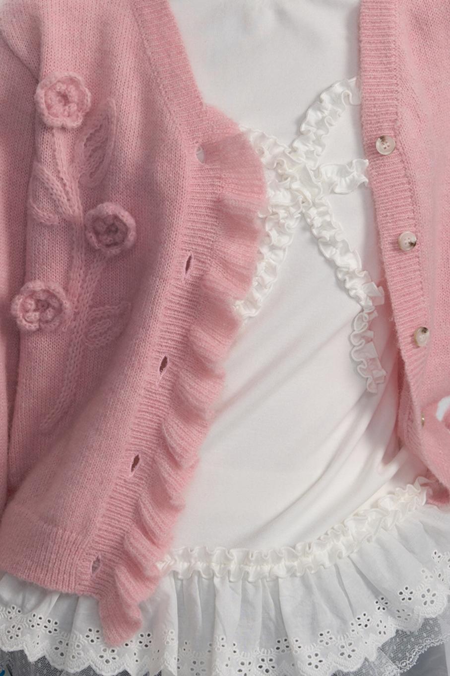 Handgemachte gehäkelte Strickjacke 