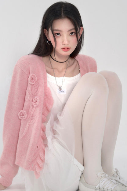 Handgemachte gehäkelte Strickjacke 