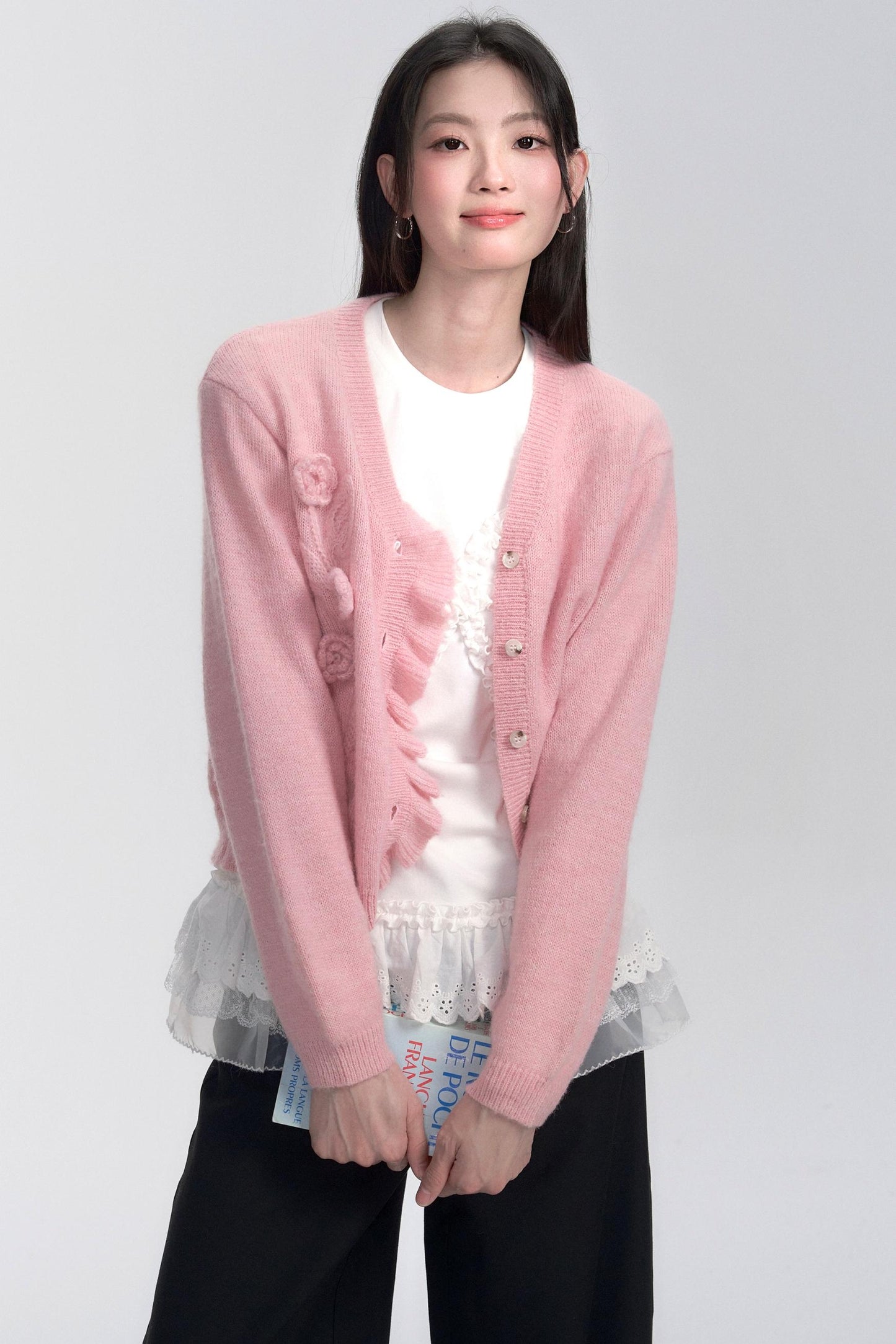 Handgemachte gehäkelte Strickjacke 