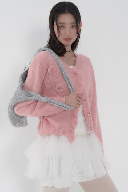 Handgemachte gehäkelte Strickjacke 