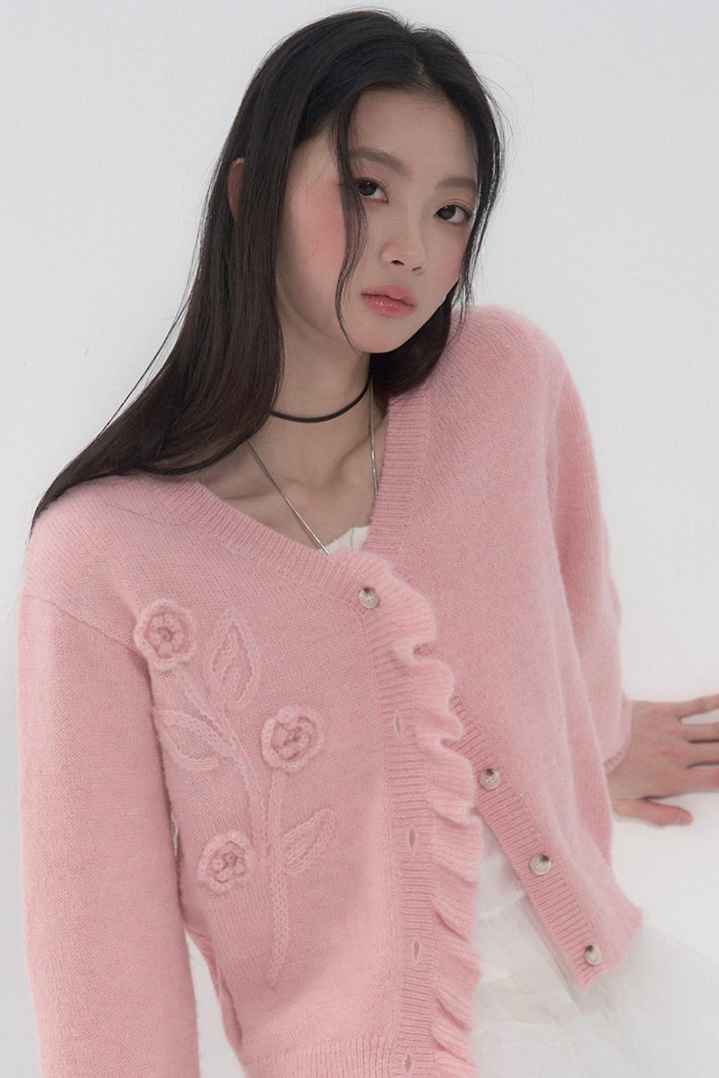 Handgemachte gehäkelte Strickjacke 