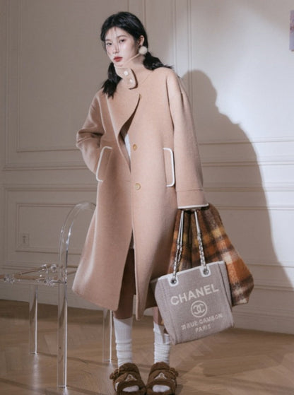 cheese latte wool coat