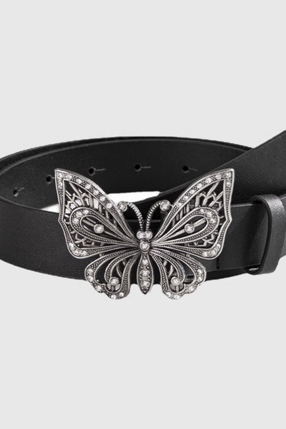 Butterfly motif black belt