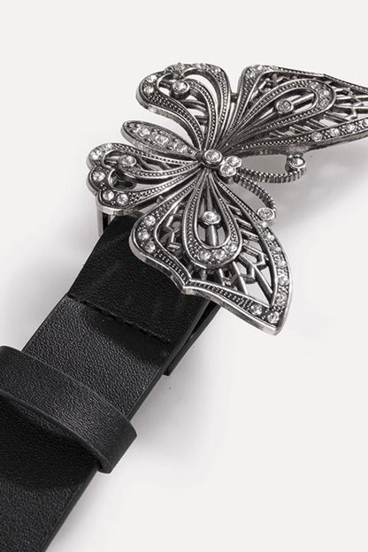 Butterfly motif black belt