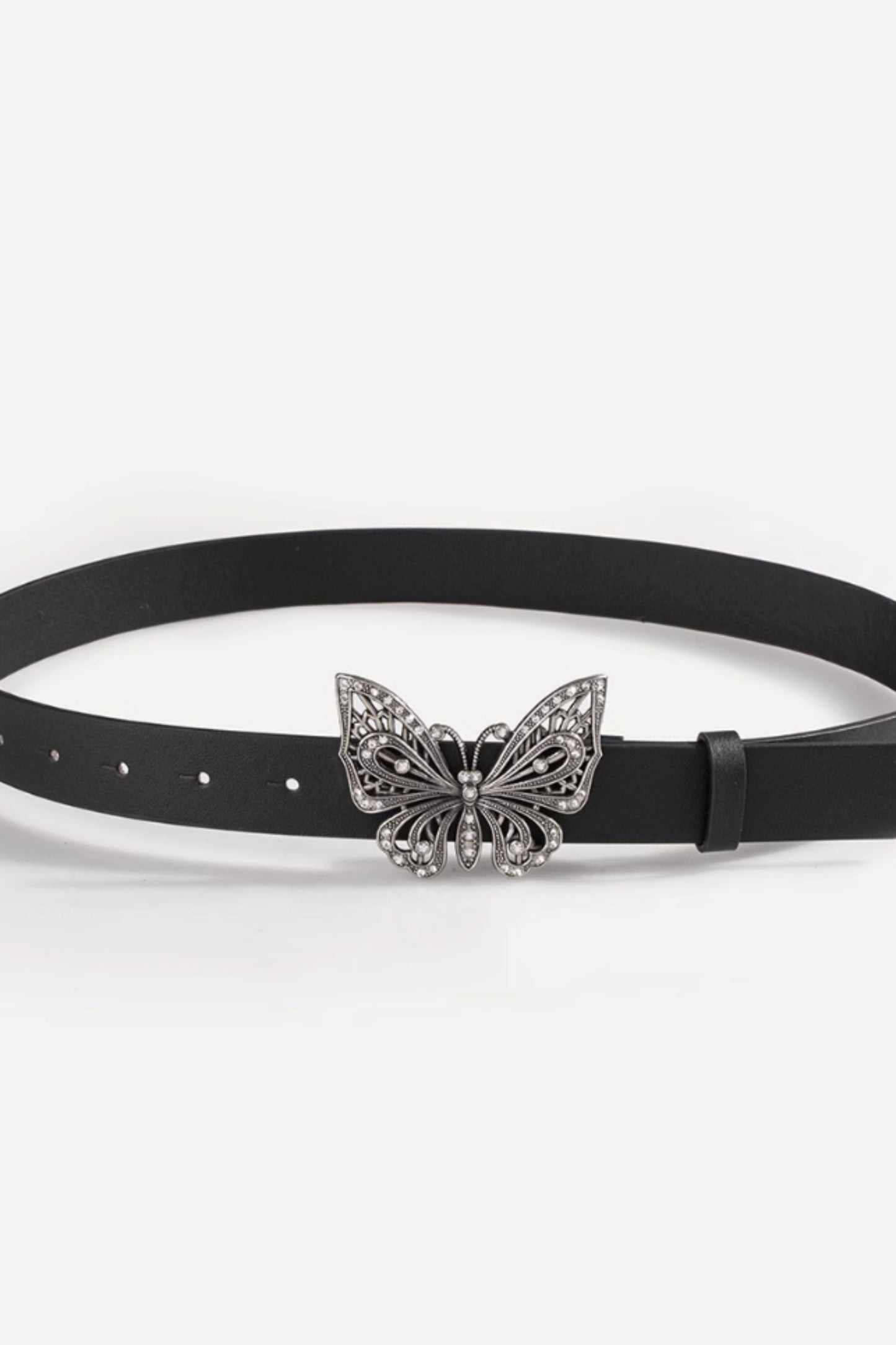 Butterfly motif black belt