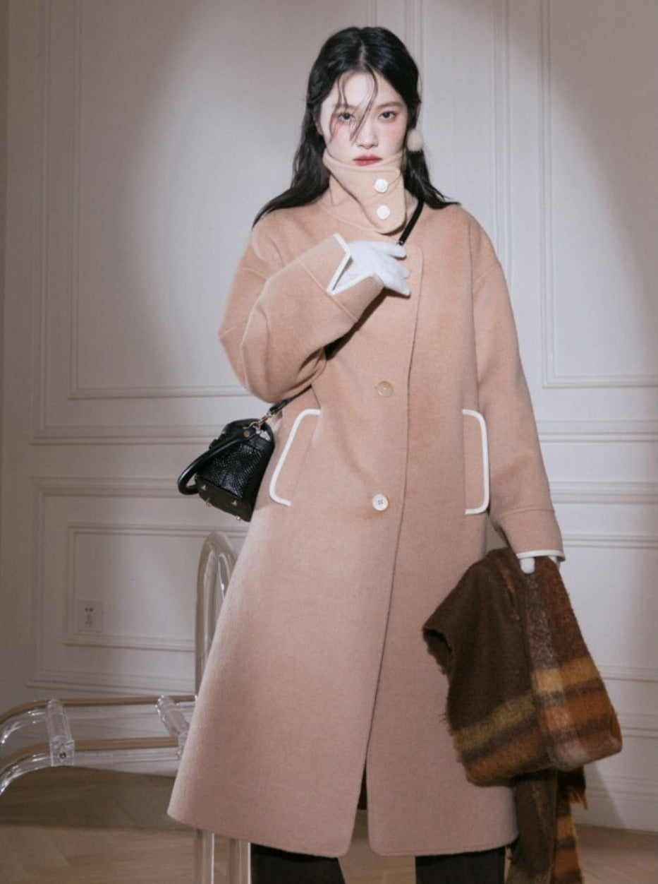 cheese latte wool coat