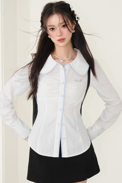 Doll Collar Waist Shirt