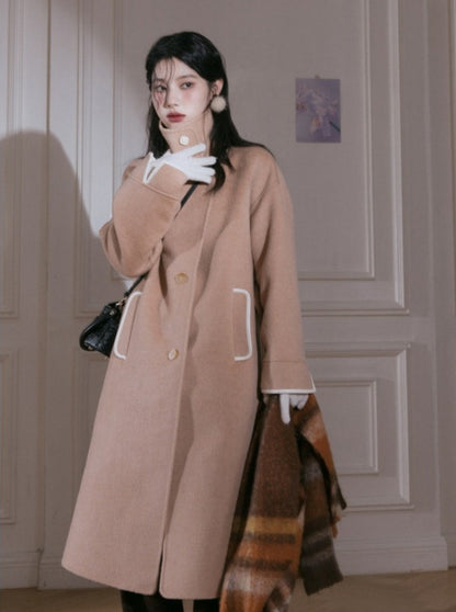 cheese latte wool coat