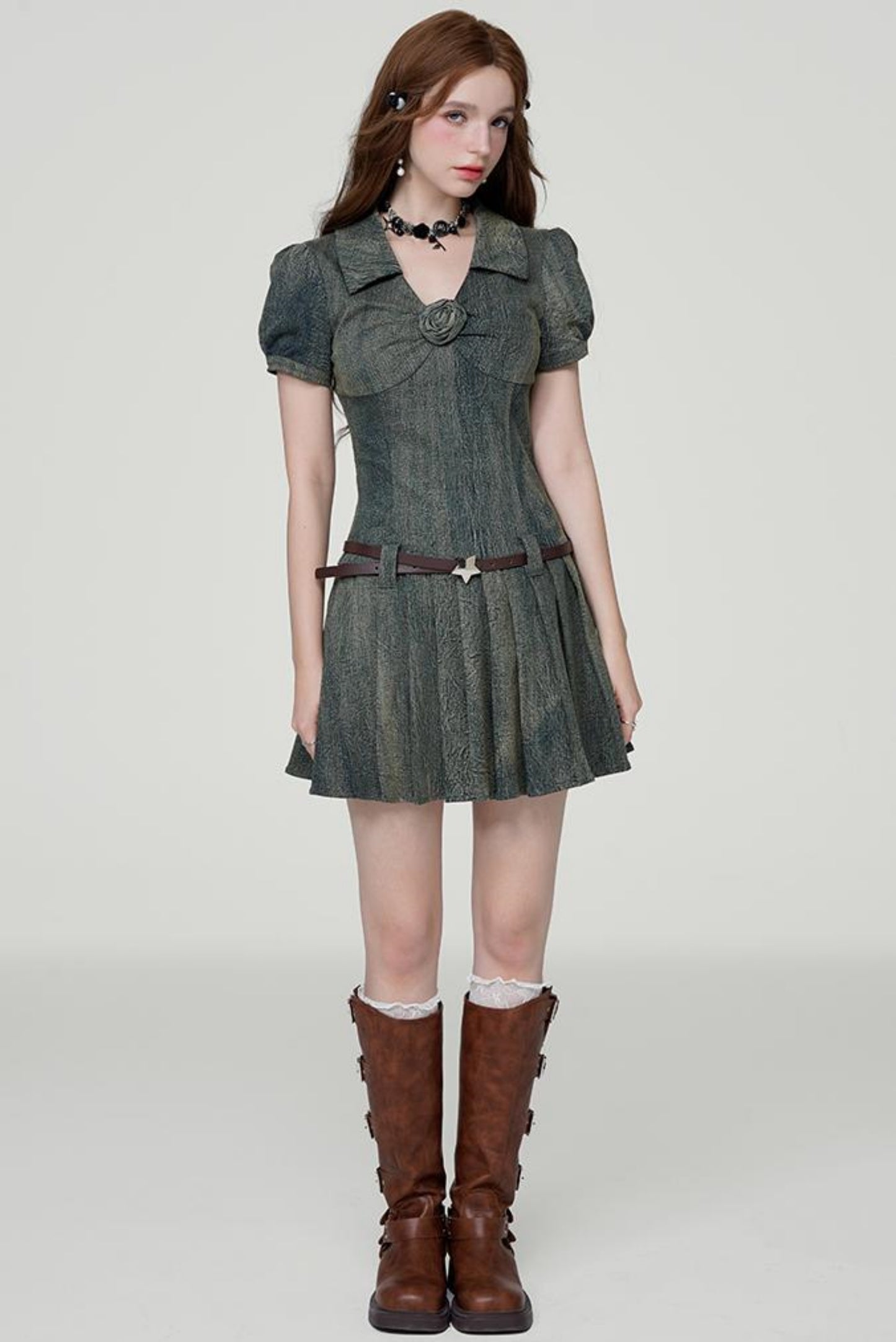 American Retro Denim Dress