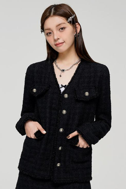 Black Edge Jacket & Chili Skirt Set-Up