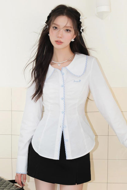 Doll Collar Waist Shirt