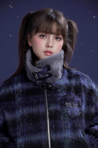 Plaid Woolen Winter Coat