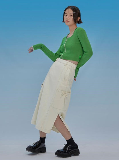 Mid-Length College Style Skirt