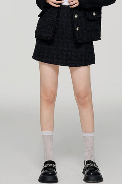 Black Edge Jacket & Chili Skirt Set-Up