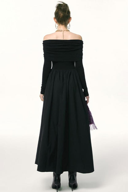 Black Embroidered Gown Dress