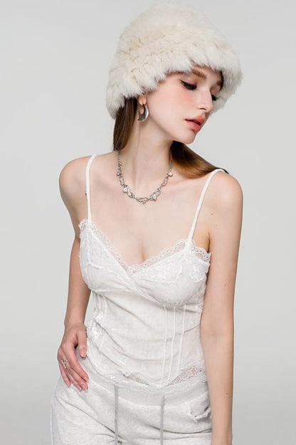 Lace Velvet Camisole Top