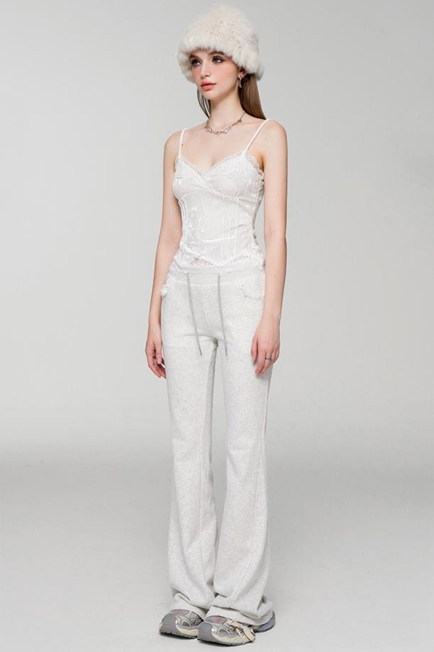 Lace Velvet Camisole Top