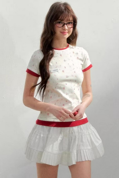 Contrasting Cotton Slim-Fit Top