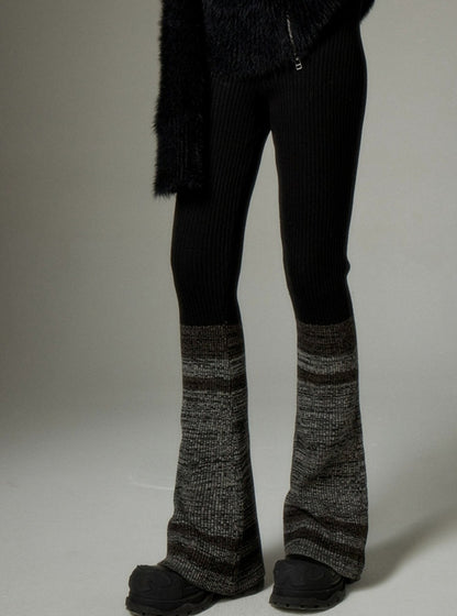 Straight-leg slightly flared knit pants
