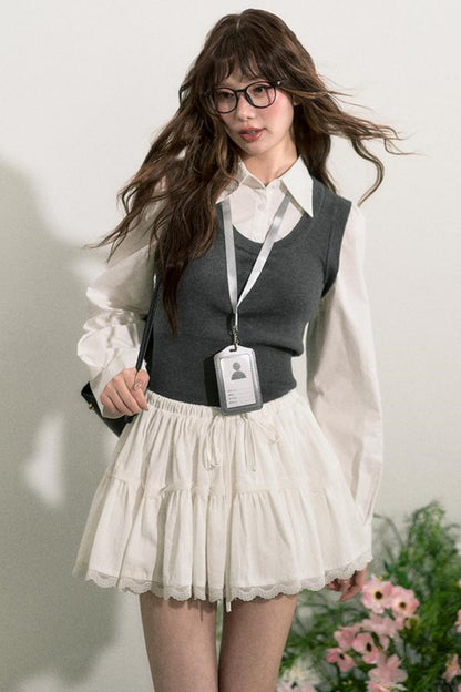 Fluffy Layered A-Line Skirt