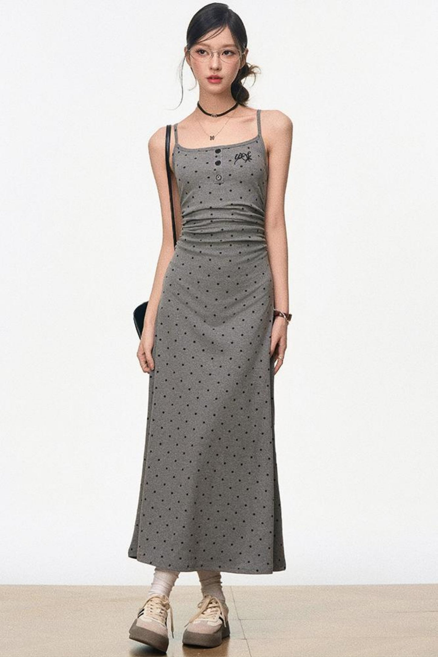 Summer Halter Dress With Black Cardigan Set-Up