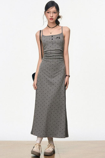 Summer Halter Dress With Black Cardigan Set-Up