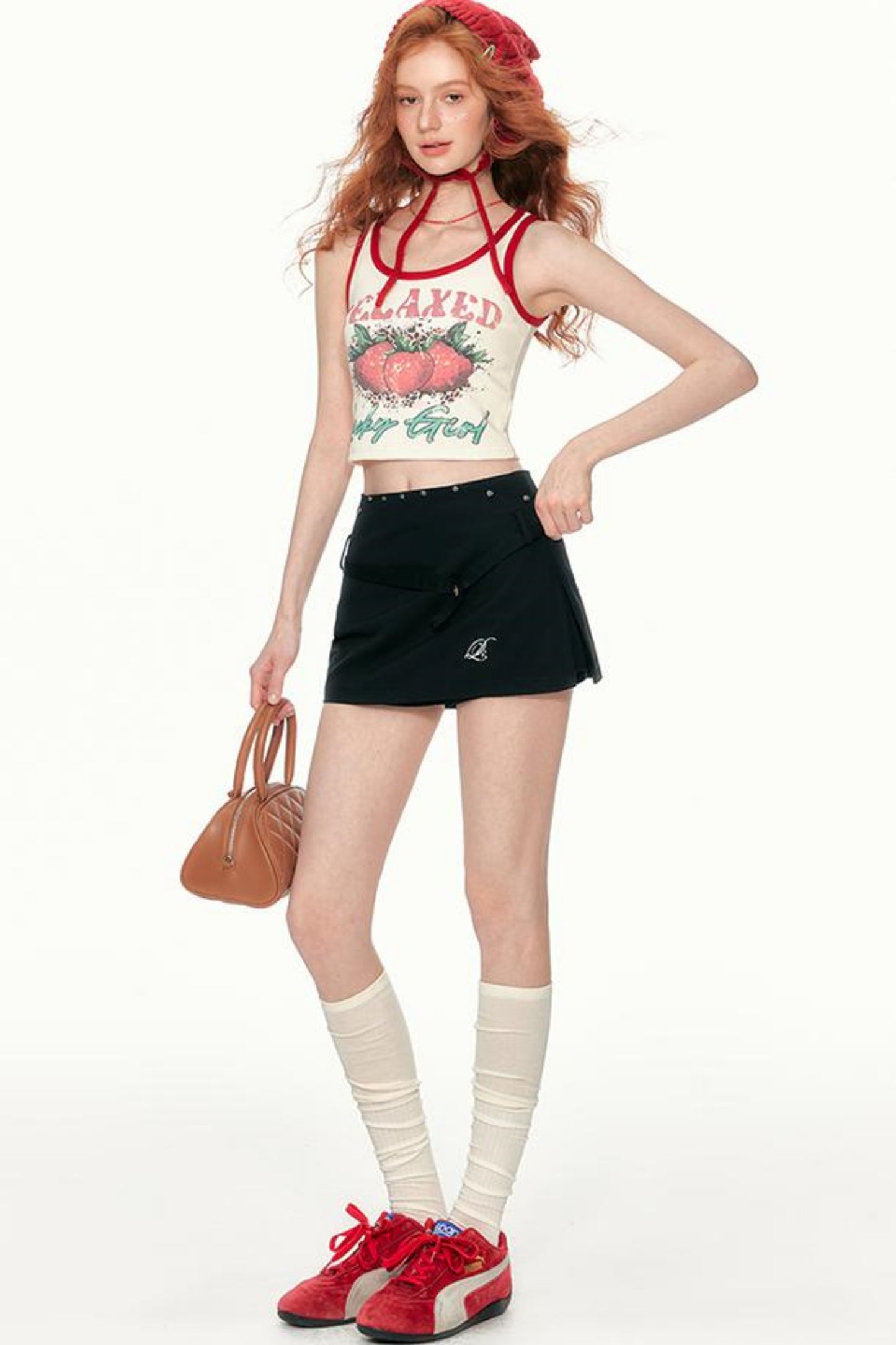 Summer Beige Gray Chic A-Line Skirt